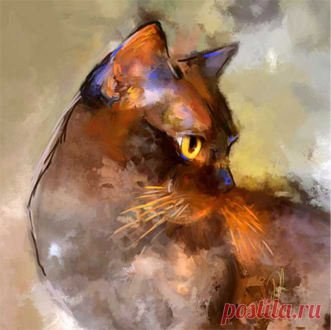 Elli Digital Art (Giclée) by Denise Laurent Elli, a brown Burmese cat. I love the way she’s holding her head, the look in her eye and the colours in her coat. 

Limited editions are printed on 19x13 inch fine art paper, signed, titled and num...