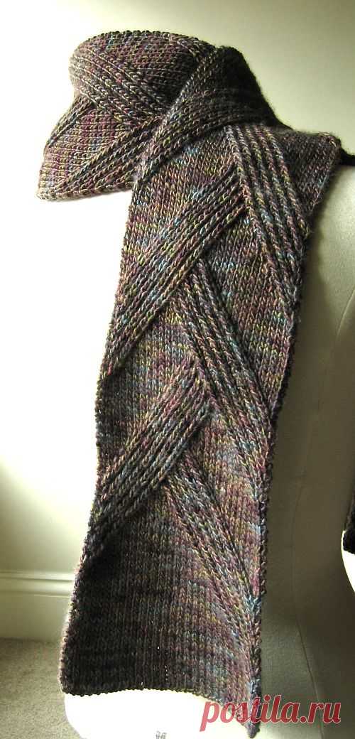 шарф спицами в резинку от Margarete Dolff.