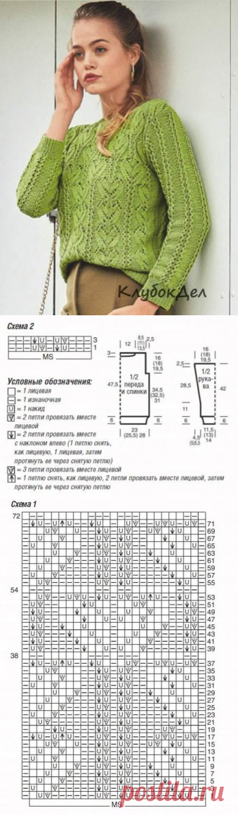 Вязание спицами - ажурный пуловер для женщин, схемы с описанием вязания