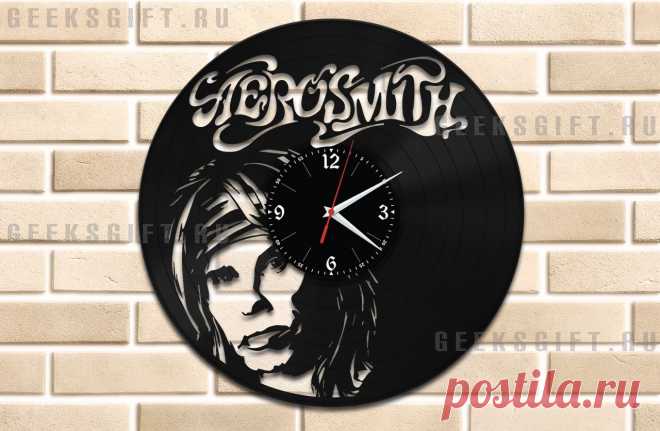 Необычный подарок: Часы из виниловой пластинки - группа Aerosmith