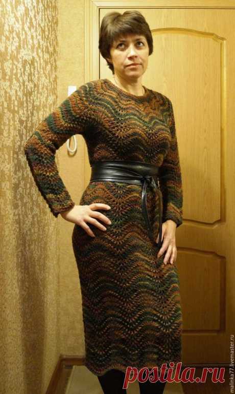 Warm Cozy Elegant Spectacular Women's Knitted Dress Long Sleeves, Colorful Colors, Soft Wool Blend Yarn, Autumn - Winter Hand Knitted Dress Warm, Cozy, Elegant, Spectacular, Womens, Knitted, Dress, Long Sleeves, Colorful Colors, Soft Wool, Blend Yarn, Autumn - Winter, Hand Knitted Dress  Author of the model: Olgas Workshop.  The dress is hand-knitted from soft yarn sectional coloring fashionable Zigzag design. Absolutely not prickly.