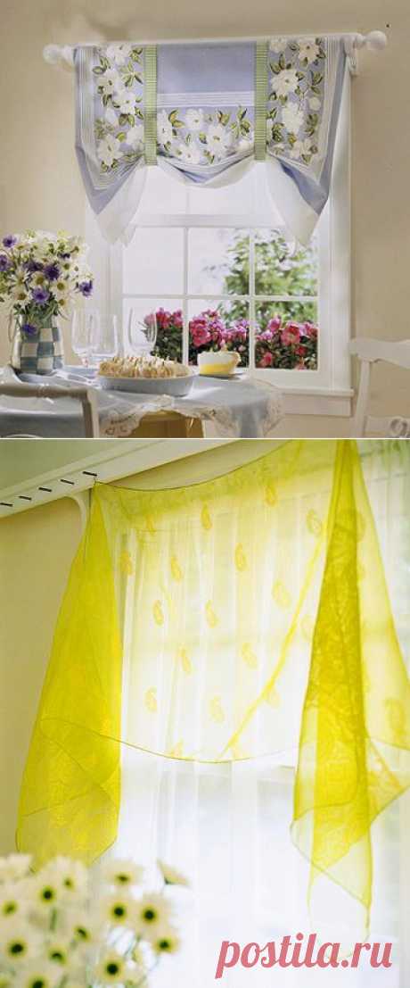 Мини-бикини: кухонные шторы из небольших кусочков ткани | Домохозяйки