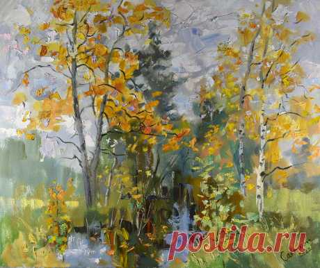Autumn Painting Nature Landscape - Natalya Savenkova Art Online Autumn Painting Nature Landscape Art Divya Gallery Original Oil Painting, Buy Online. Artist from Russia. Impressionism Art