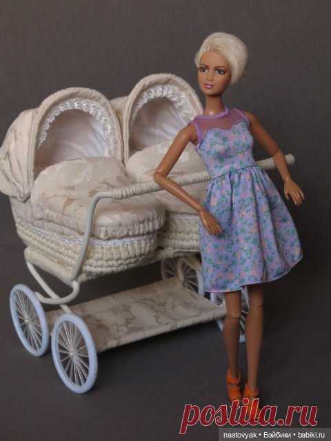 Кукольная коляска и кроватка для двойняшек. 1/6 / Кукольная мебель своими руками для кукольного домика / Бэйбики. Куклы фото. Одежда для кукол