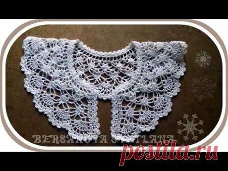 Ажурный воротничок крючком. Вариант 3.Crochet collar - YouTube