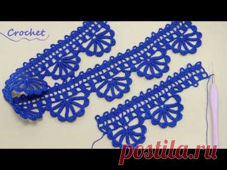Easy to Crochet Lace Ribbon💗How to Crochet Lace Edging 💗Step by Step Video Tutorial for beginners