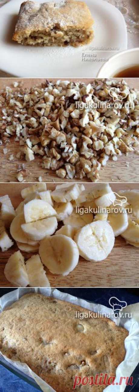 Пирог с бананом и грецкими орехами (постный)