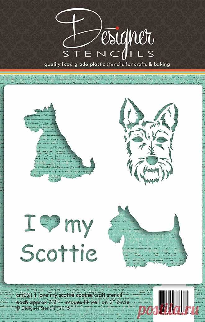 Amazon.com: I Love My Scottie Cookie y Craft Stencil CM021 by Designer Stencils: Kitchen & Dining