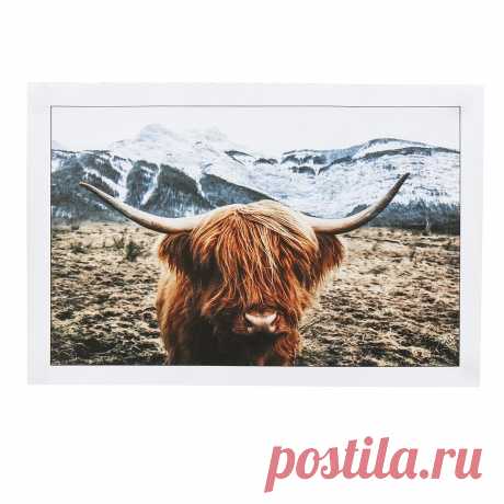 1 piece canvas print painting highland cow poster wall decorative printing art pictures frameless wall hanging decorations for home office Sale - Banggood.com