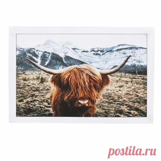 1 piece canvas print painting highland cow poster wall decorative printing art pictures frameless wall hanging decorations for home office Sale - Banggood.com
