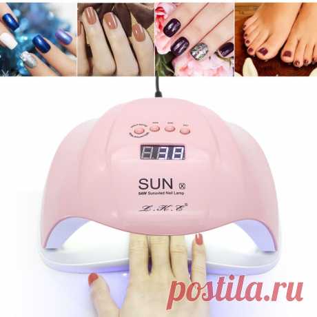LKE лампы ногтей Новый SUNX розовый УФ лампы 48 Вт/54 Вт Dual power Сушилка для ногтей Портативный ногтей Маникюр для всех Гель лак лампы для ногтей купить на AliExpress