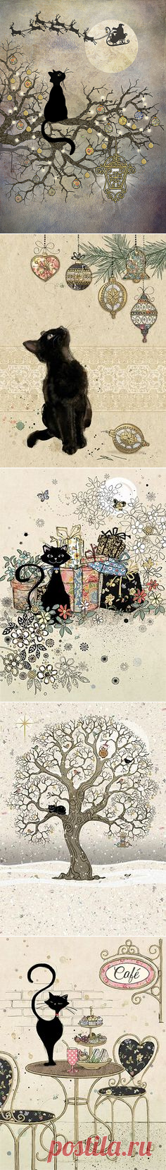 ✻BugArt Christmas Paper & Foil ~ Moon Cat. CHRISTMAS PAPER & FOIL Designed by Jane Crowther. | Red | Рождественские открытки, Олень и Рождество в с…