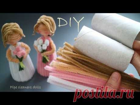 ❤️INCREDIBLY❤️ Beautiful dolls made of pipe cleaners and toilet paper rolls
