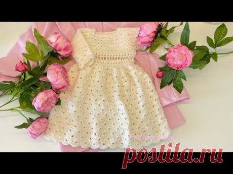 Crochet Christening dress | Christening dress  size 3 - 6 Months - baptism