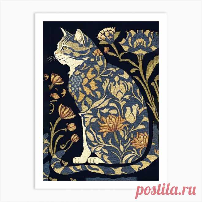 William Morris Cat 3 Art Print Fine art print using water-based inks on sustainably sourced cotton mix archival paper.
• Available in multiple sizes 
• Trimmed with a 2cm / 1
