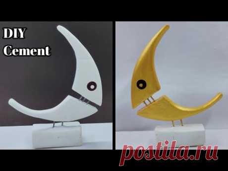 DIY Cement | Home Decoration ideas from cement | Fish Home Decoration | White Cement craft |