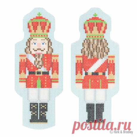 NTG KB164 - Double-Sided Nutcracker Ornament - Red Introducing Kirk &amp; Bradley's line of stitch printed canvases. This canvas was printed using state of the art printing technology.Double-Sided Nutcracker Ornament - RedStyle: NTG KB164Size: 2" x 5"Mesh: 18
