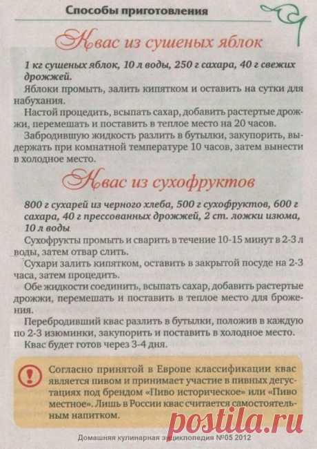 Квас из сушеных яблок. Квас из сухофруктов