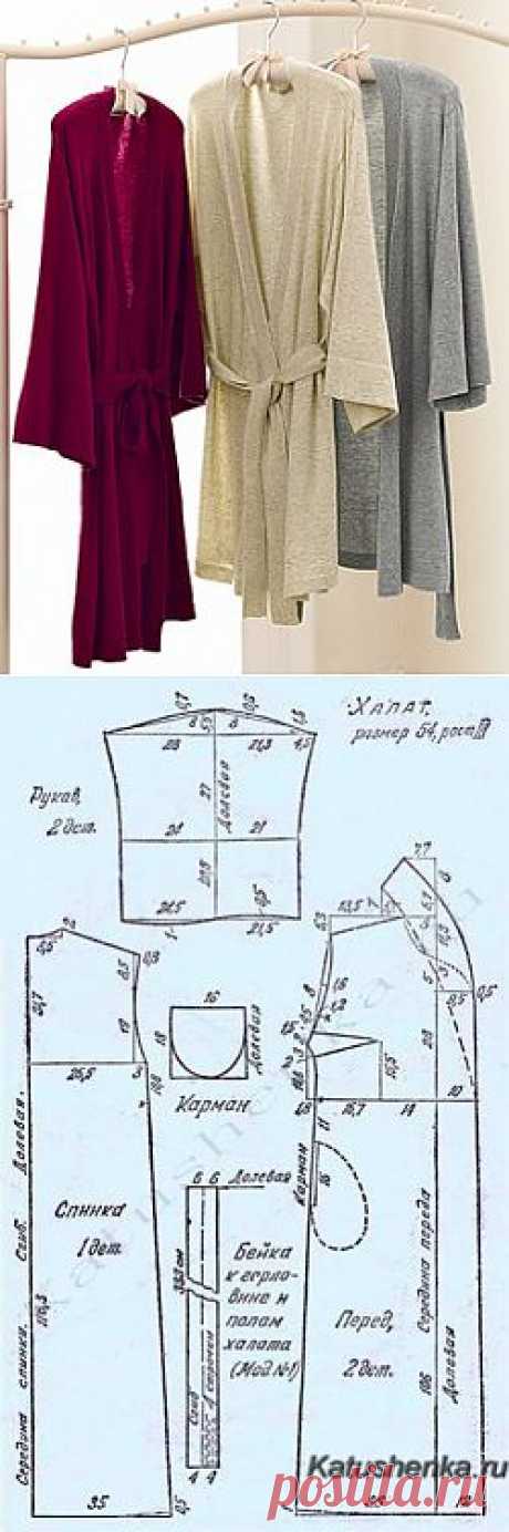 Простая выкройка халата с запахом | Катюшенька Ру - мир шитья