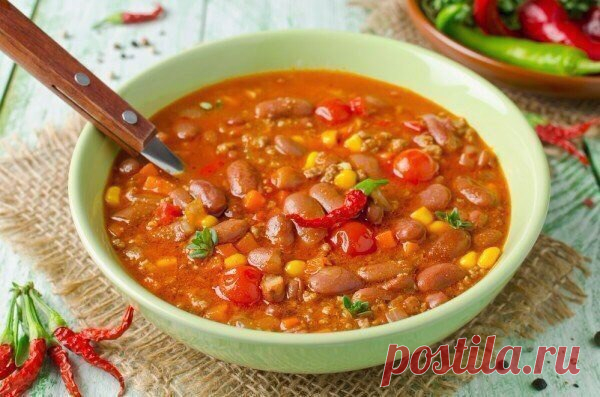 Мексиканский чили суп — такой вкусный, что после того как его поешь, поднимается настроение на неделю вперед!