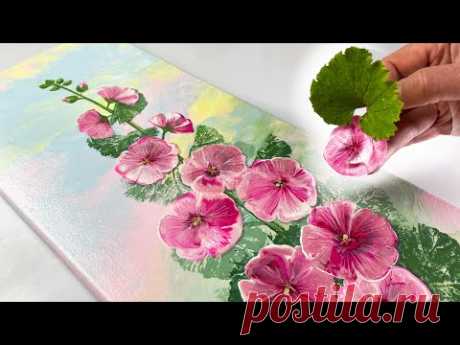 Take Your Pouring to the NEXT LEVEL - Hollyhock Flower + Real Plants | AB Creative Tutorial