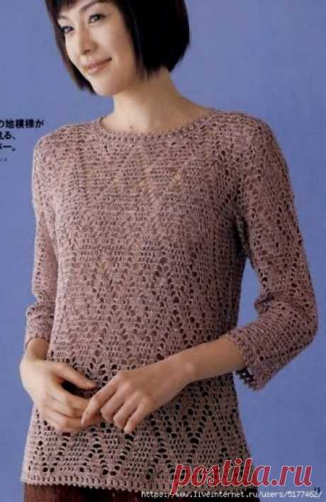 Пуловер геометрическим узором