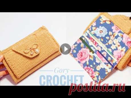 كروشيه بورتفيه/ محفظه سهله وبسيطه .crochet wallet. кошелек крючком. cartera de ganchillo #اشترك_في_القناه جروب ناهد حمدي للخيوط...