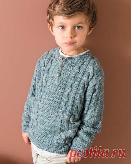 Пуловер для мальчика с узором из кос - Портал рукоделия и моды