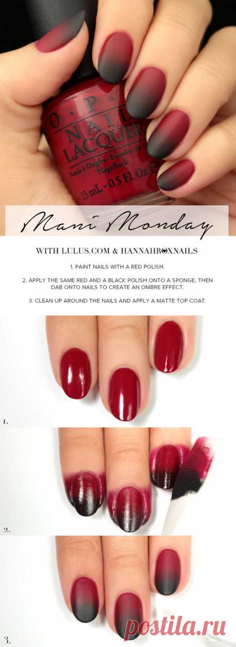 Mani Monday: Black and Red Ombre Nail Tutorial | Lulus.com Fashion Blog | Bloglovin’