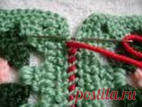 Crochet Granny Squares - #1 Join with Whipstitch Seam &amp; Weave Seam - YouTube