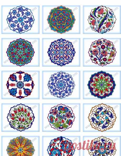 Красивые турецкие орнаменты. Круглые.