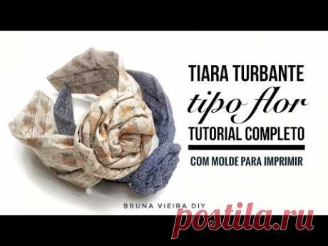Tiara turbante flor - DIY tutorial completo