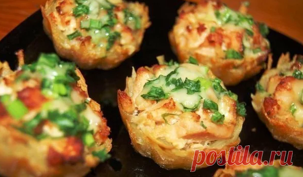 Картофельные тарталетки с курицей под чесночным соусом. Супер вкусно! | вкусный блог | Яндекс Дзен