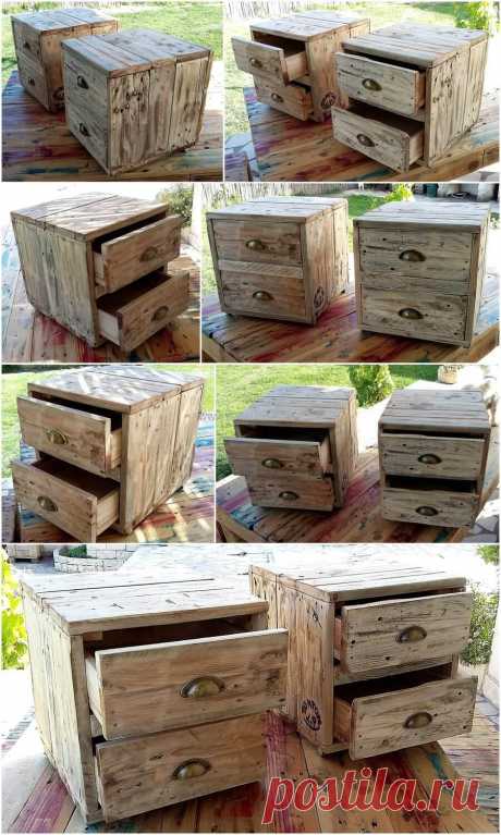 Rustic Night Tables Out of Recycled Wood Pallets | Pallet Ideas