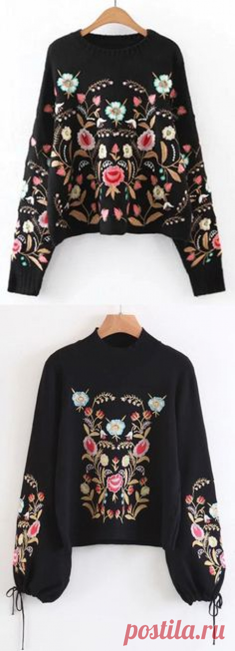 Up to 70% OFF! Oversized Floral Embroidered Sweater. Zaful,zaful.com,zaful online shopping, sweaters&cardigans, sweater,sweaters,cardigans,choker sweater,chokers,chunky sweater,chunky,cardigans for women, knit, knitted, knitting, knitwear, cardigan, cardigan outfit,women fashion,winter outfits,winter fashion,fall outfits,fall fashion, halloween costumes,halloween,halloween outfits. @zaful Extra 10% OFF Code:ZF2017