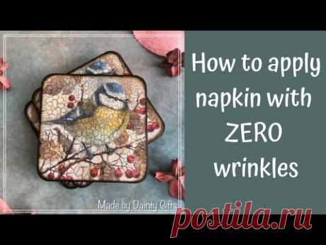 HOW TO APPLY NAPKIN WITH ZERO WRINKLES | DECOUPAGE TUTORIAL - YouTube