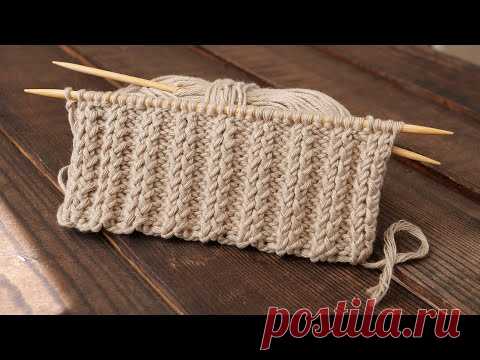 Резинка «Хлебный колос» 2/2 спицами 🌾 «Bread ear» Knitting pattern