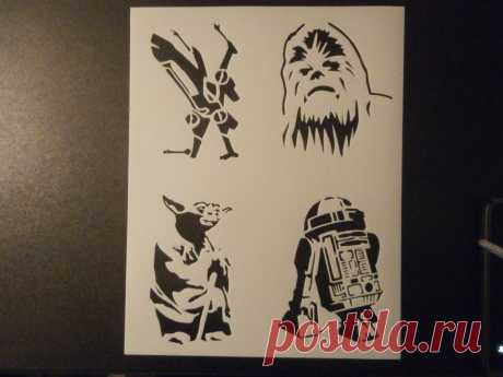 Star Wars Good Guys Yoda R2D2 Chewbacca X-Wing 8.5" x 11" Stencil FREE SHIPPING | eBay