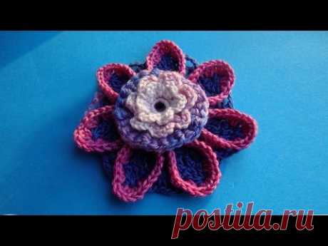 Crochet flower pattern Вязаные цветы Урок 66