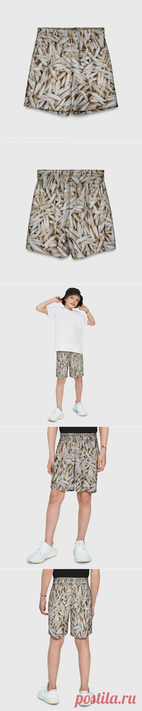 Детские спортивные шорты 3D Зёрна овса - купить по цене 990 руб в интернет-магазине Всемайки, арт 3651227