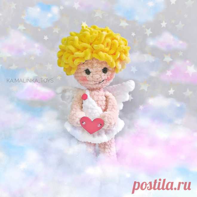 PDF Купидон крючком. FREE crochet pattern; Аmigurumi doll patterns. Амигуруми схемы и описания на русском. Вязаные игрушки и поделки своими руками #amimore - Кукла, куколка, ангел, ангелок.