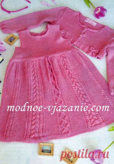 Розовый костюм (платье и болеро)