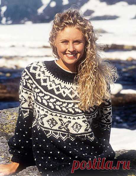 Вязанный спицами свитер Feminine с норвежским узором