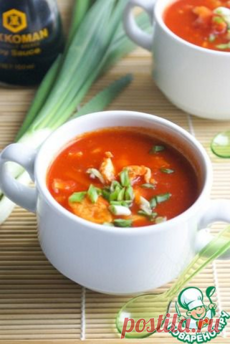Быстрый китайский томатный суп с яйцом.