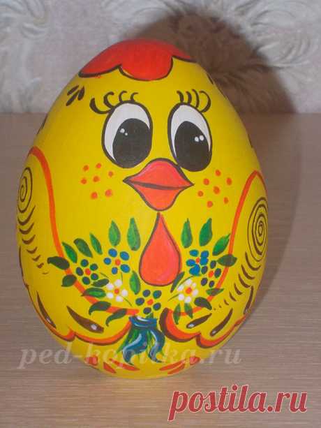 Как нарисовать на яйце пасхального цыпленка, яйцо с рисунком цыпленка?