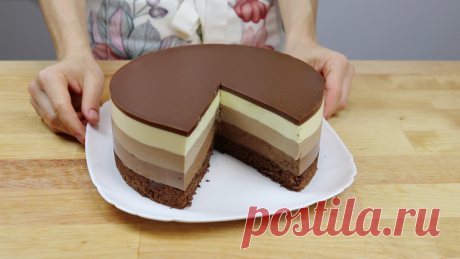 Торт "Три Шоколада". Торт, который напоминает слегка подтаявшее шоколадное мороженое | Ольга Шобутинская | Дзен