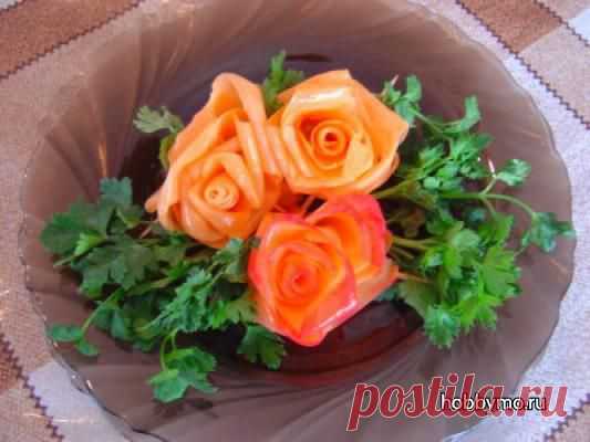 Карвинг: роза из моркови- мастер-класс | Четыре вкуса
