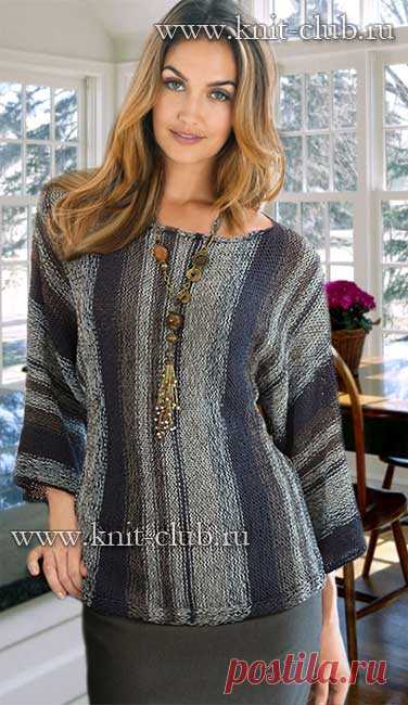 Модная модель пуловера для женщин - вязание спицами 2016