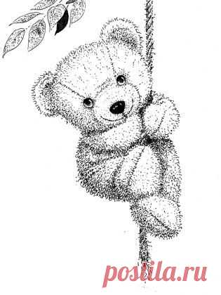 Уроки рисования для детей - плюшевый медведь