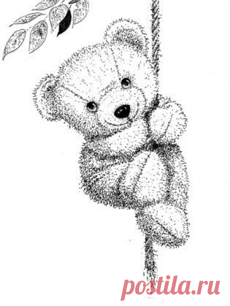 Уроки рисования для детей - плюшевый медведь
